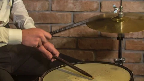 Playing drums in a bar Stock Footage 112199378