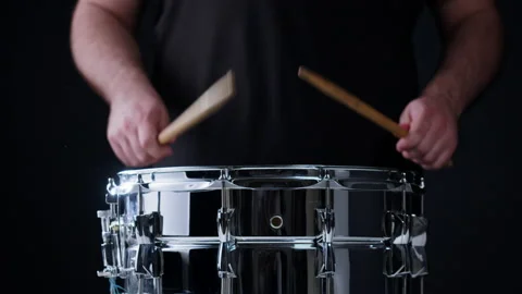 Playing drums close-up. Drummer playing musical instrument, professional Video stock 192467604