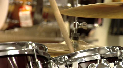 Playing Drums close up Stock Footage 34599794