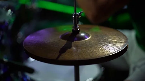 Playing drums at a concert Stock Footage 111728972