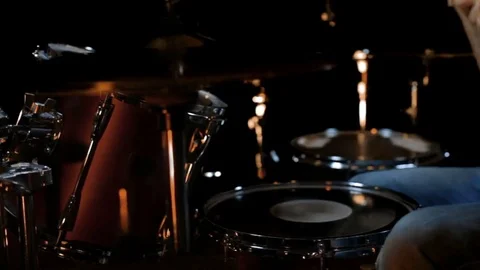 Playing Drums Energically Stock Footage 72808761