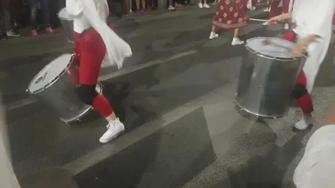 Playing Drums At A Parade Stock Footage 138300495