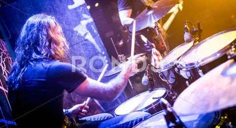Playing drums Stock Photos