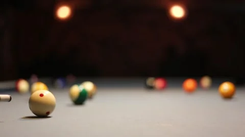 Playing Eight-ball pool billiards in a bar Stock Footage 51780325