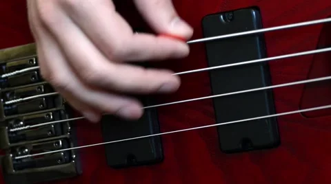 Playing Electric 4 String Bass Stock Footage 50691087