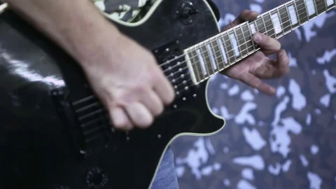Playing electric guitar close-up correct Stock Footage 116168625