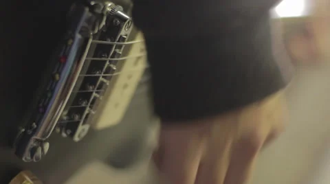 Playing the electric guitar Stock Footage 33828654