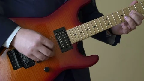 Playing electric guitar Stock Footage 73578225