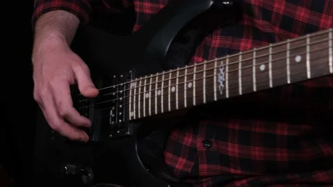 Playing electric guitar Stock Footage 208868436