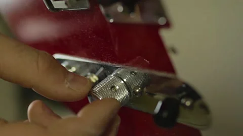 Playing Electric Guitar in the Recording Studio Stock Footage 68630543