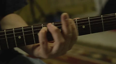 Playing Electric Guitar in the Recording Studio Stock Footage 68631278