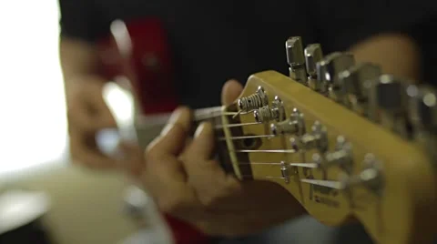 Playing Electric Guitar in the Recording Studio Stock Footage 68631507