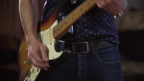 Playing electric guitar solo Stock Footage 82222157
