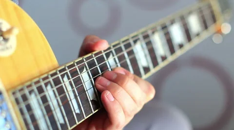 Playing electric guitar,close up of hand Stock Footage 40687929