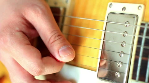 Playing electric guitar,close up of hand Stock Footage 40688117