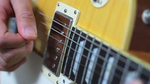 Playing electric guitar,close up of hand Stock Footage 40688761