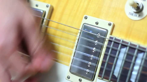 Playing electric guitar,close up of hand Stock Footage 40688967