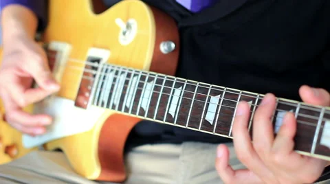 Playing electric guitar,close up of hand Stock Footage 40689179