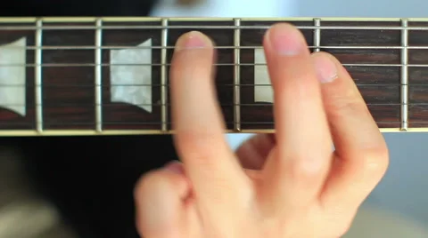 Playing electric guitar,close up of hand Stock Footage 40689292