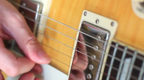 Playing electric guitar,close up of hand Stock Footage 40689418