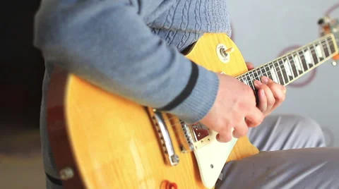 Playing electric guitar,close up of hand Stock Footage 40914813