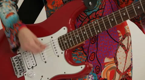 Playing Electro Guitar Video stock 52611206