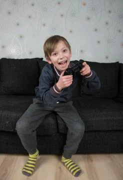 Playing electronic game Stock Photos