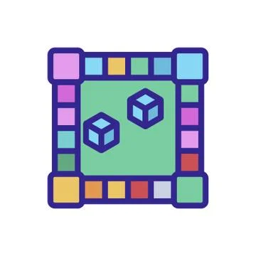 Playing field table icon vector outline illustration Illustrazione stock