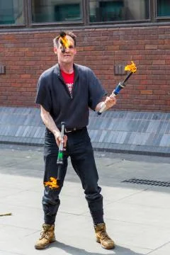 Playing with fire Stock Photos