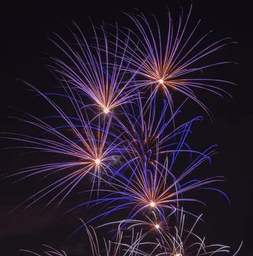 Playing with fireworks in the night sky-6 Stock Photos