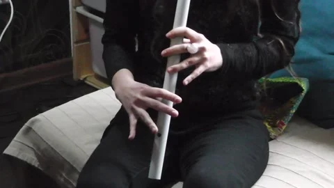 Playing the flute! Part 1 Stock-Footage 145925439