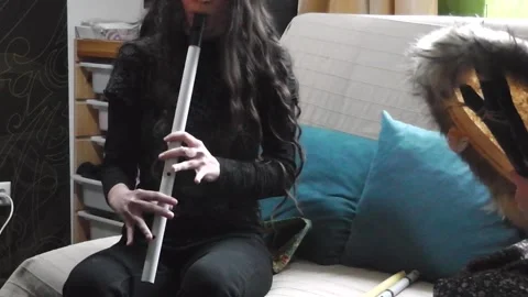 Playing the flute! Part 2 Stock-Footage 145925654