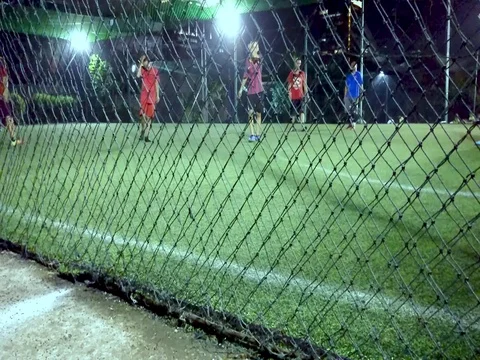 Playing Futsal at night Video stock 124512887