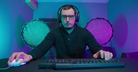 Playing A Game On The Computer Stock Footage 273508341