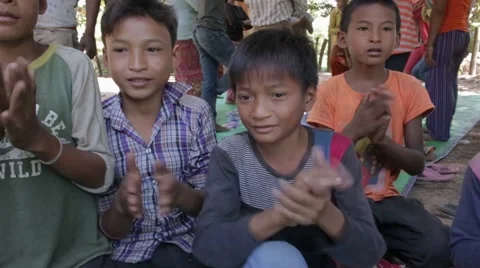 Playing Games in Cambodia Stock Footage 40071210