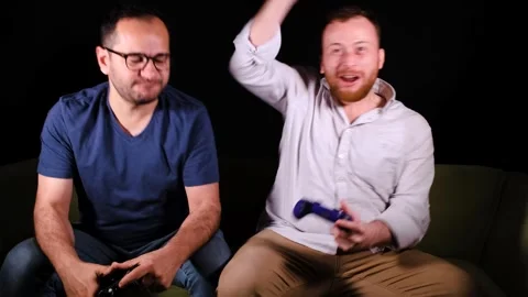 Playing games with joysticks Stock Footage 255525502