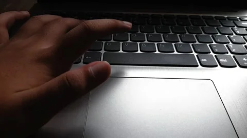 Playing games using a laptop keyboard Stock Footage 285919014