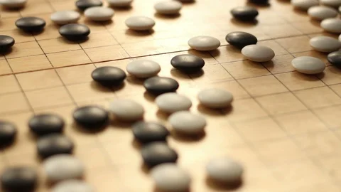 Playing Go game close up shot Stock Footage 88695577