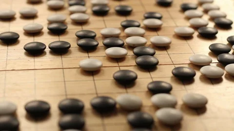 Playing Go game close up shot Video stock 88696011