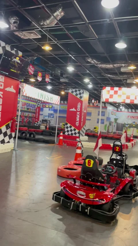 Playing Go Kart on the Weekend Stock Footage 213245576