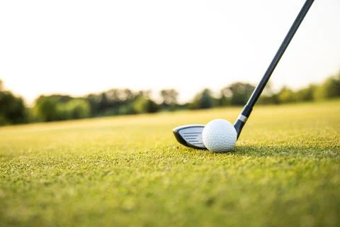 Playing Golf ball, course on a sunny day Stock Photos