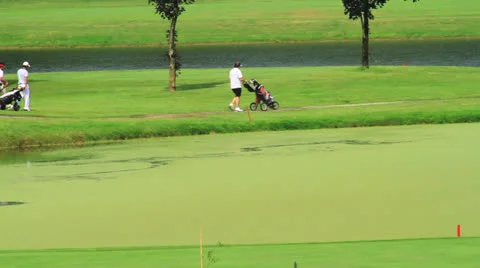 Playing golf 스톡 동영상 25423511
