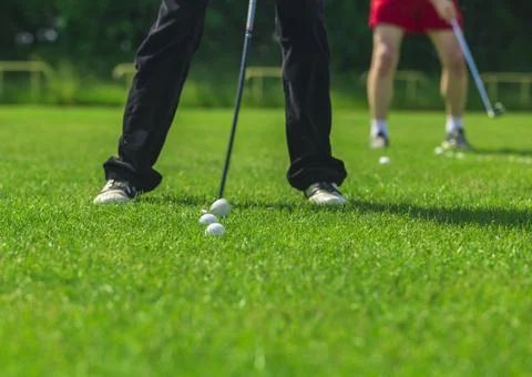 Playing golf. Golf course. Stock-Fotos