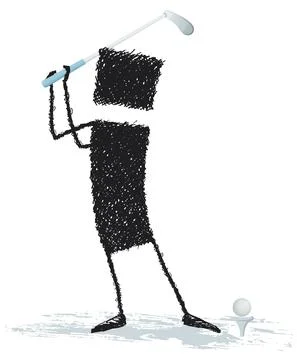 Playing golf 库存插图