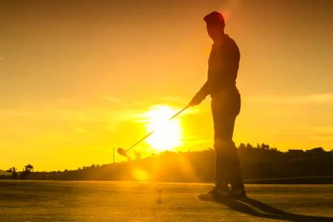 Playing Golf Foto stock