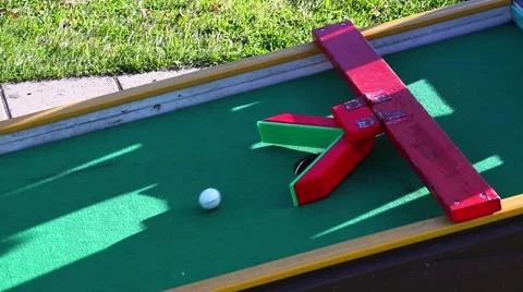 Playing golf on the playground. 4K Stock Footage 54172639