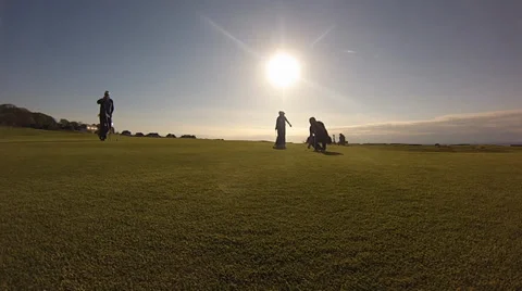 Playing golf silhouette time lapse Video stock 37784548