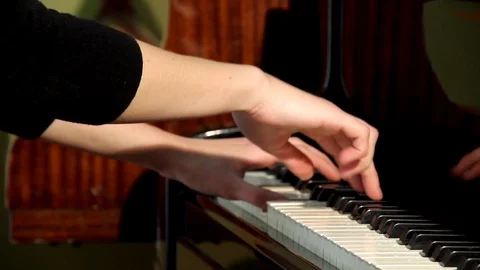 Playing Grand Piano Stock Footage 100660484