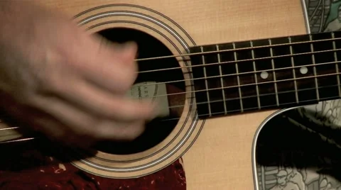Playing on the Guitar 1 Stock Footage 10903652
