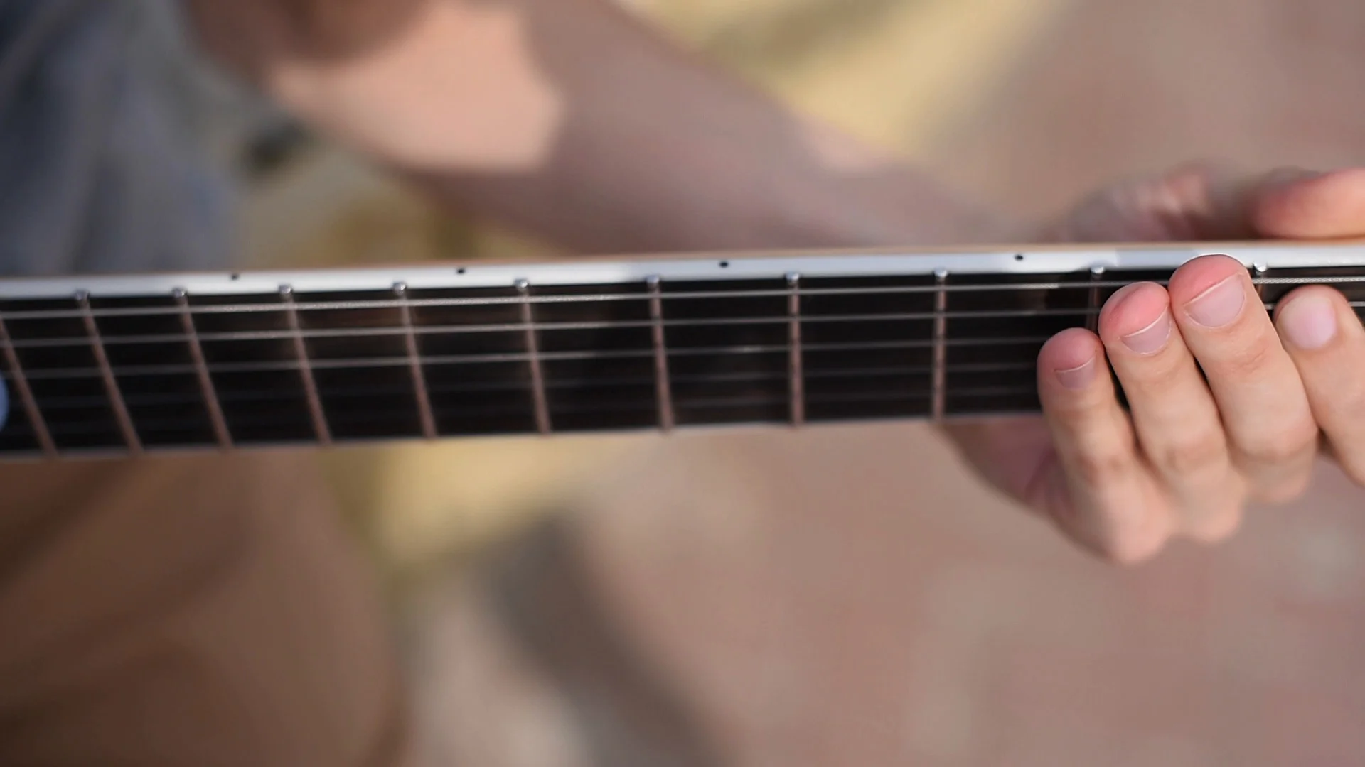 Playing Guitar Close Up Fingers Musicia Stock Video Pond5